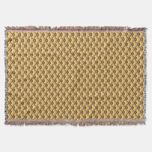 Deco Chinese Scallops, Mustard Gold en Brown Deken (Voorkant)