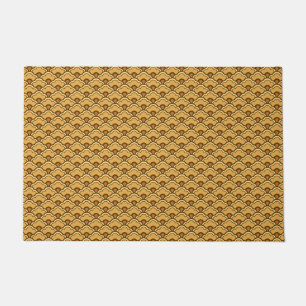 Deco Chinese Scallops, Mustard Gold en Brown Deurmat