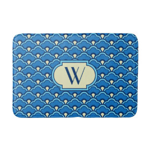 Deco Chinese Scallops, Ocean Blue en Indigo Badmat