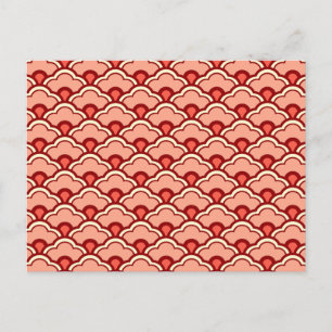 Deco Chinese Scallops, Peach, Rust en Cream Briefkaart