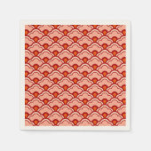 Deco Chinese Scallops, Peach, Rust en Cream Servetten (Voorkant)