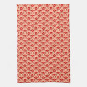 Deco Chinese Scallops, Peach, Rust en Cream Theedoek (Verticaal)