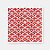 Deco Chinese scallops, rood, grijs, zwart en wit Servet (Voorkant)