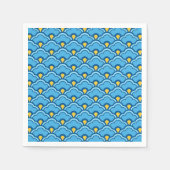 Deco Chinese Scallops, Turquoise en Aqua Servetten (Voorkant)