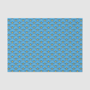 Deco Chinese Scallops, Turquoise en Aqua Tissuepapier