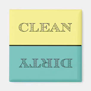 Deco Clean/Dirty Dishwas Magnet (geel/Blauwgroen) Magneet