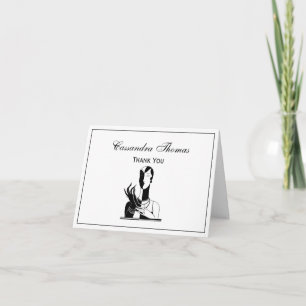 deco-dame met parels wit bedankkaart
