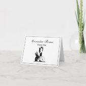 deco-dame met parels wit bedankkaart (Voorkant)