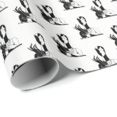 deco-dame met parels wit cadeaupapier (Rol Hoek)