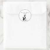 deco-dame met parels wit ronde sticker (Tas)