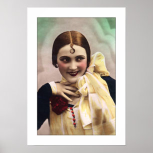 deco dame plezier, flirt, kleurrijk poster