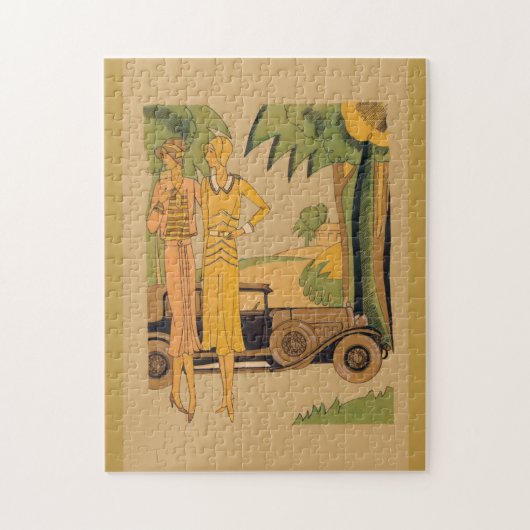 Deco dames en auto legpuzzel (Verticaal)