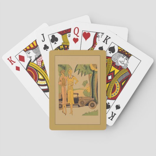 Deco dames en auto pokerkaarten (Achterkant)