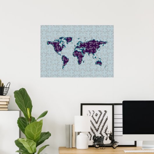déco de la carte du monde du puzzle (Bureau à domicile)