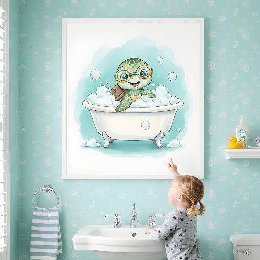 Déco de salle de bain pour enfants Tortue Splash T