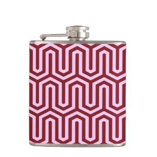 Deco Egyptian motif - burgundy and roze Heupfles