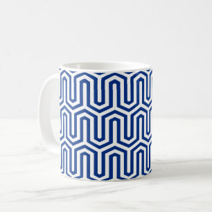 Deco Egyptian motif - kobalt blauw en wit Koffiemok