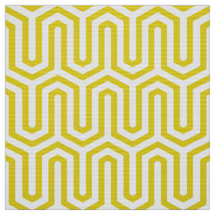 Deco Egyptian motif - mosterd gold en white Stof