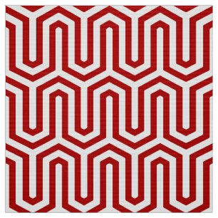 Deco Egyptian motif - rood en wit Stof