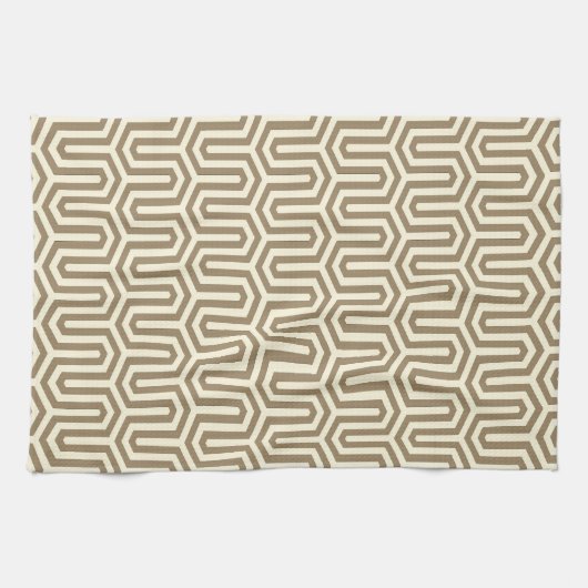 Deco Egyptian motif - taupe en crème Theedoek (Horizontaal)