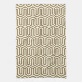 Deco Egyptian motif - taupe en crème Theedoek (Verticaal)