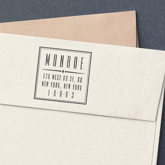 Deco Empire Return Address Stamp Zelfinktende Stempel