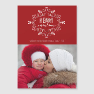 deco Festive Foliage Merry-kerstfoto