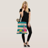 Deco Flamingo gepersonaliseerd strand Tas (Op model)