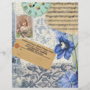 Déco Florale, Papier à rebut Collage Français