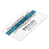 Deco Flourish Save the Date Magnet, Blue Magneet (Linkerzijde)