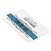 Deco Flourish Save the Date Magnet, Blue Magneet (Rechterzijde)