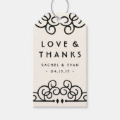 Deco Flourish Wedding Favor Bedankt Cadeaulabel (Voorkant)