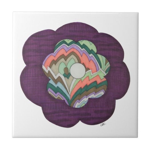 Deco Flower Tile Tegeltje (Voorkant)