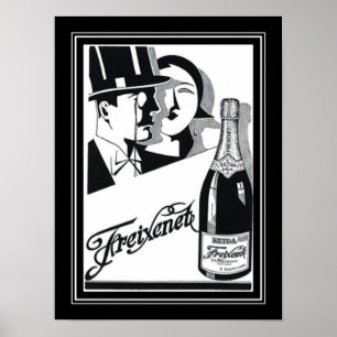 Deco Freixenet" Champagne Ad Poster 1920