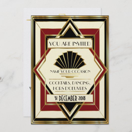 Déco Gala Contemporain Invitation (Devant / Derrière)