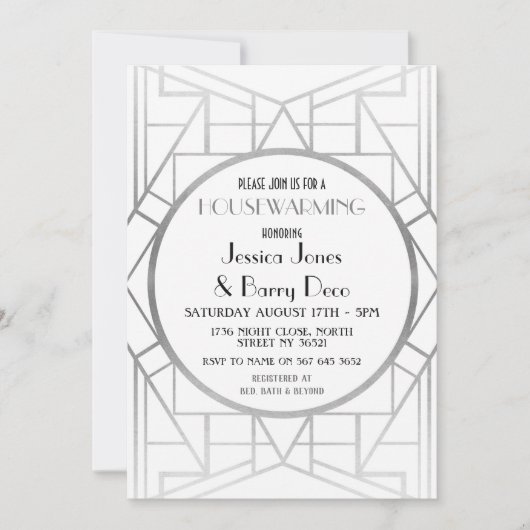 Deco Gatsby Housewarming Party (Kunst Deco Gatsby) Kaart (Voorkant)