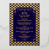  deco Gatsby Wedding Menu Art Deco 1920 Folie Uitnodiging (Voorkant)