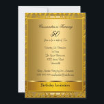 Déco Gold 50th Birthday Invitation<br><div class="desc">Déco Gold 50th Birthday Invitation fête d'anniversaire,  déco classique,  déco,  40th anniversaire,  50th anniversaire,  60th anniversaire,  or,  or déco,  or rétro,  or fête d'anniversaire,  or zèbre fête d'anniversaire,  libellé,  invitations</div>