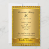 Deco Gold 50th Birthday Invitation Kaart (Voorkant)