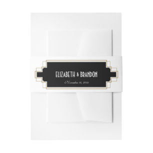  deco Gold en zwarte band Uitnodigingen Wikkel