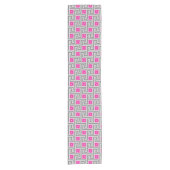 Deco Greek Key, Grey / Grey / Fuchsia Pink Korte Tafelloper (Voorkant)