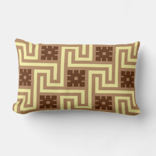 Deco Greek Key, Tan, Brown en Yellow Kussen