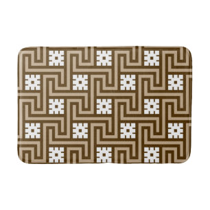 Deco Greek Key, Taupe Tan en Brown Badmat