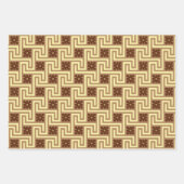 Deco Grieks Sleutel, Blauw & Wit, Bruin, Sinaasapp Inpakpapier Vel (Voorkant 2)