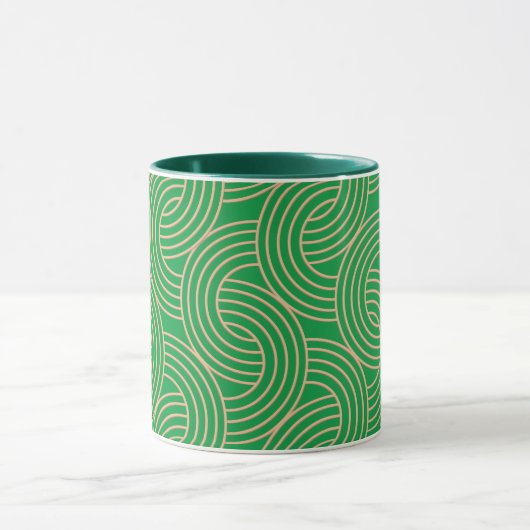 deco groen en goud mok (Midden)