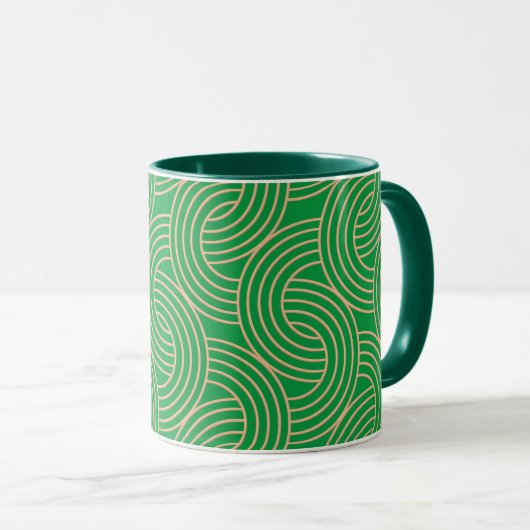  deco groen en goud mok (Voorkant rechts)