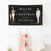 Deco Harlem Nights Flapper en Gentleman Welkom Spandoek (Insitu)