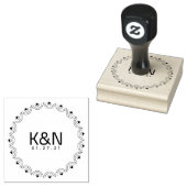 Deco Heart Rev Circulair Initiaal Logo Trouwstempe Rubberstempel (Gestempeld)