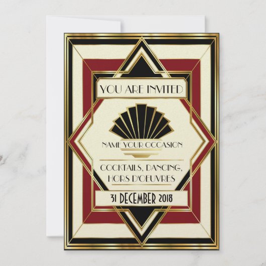 Deco Hedendaags Gala Evenement Uitnodiging (Voorkant)