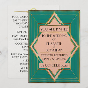 Deco Hedendaagse bruiloft / Evenementenuitnodiging Kaart